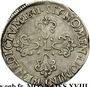 ½ Franc - Louis XIII, France, 1635-1641 reverse image