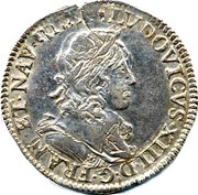½ Franc - Louis XIII, buste drapé et cuirassé obverse image