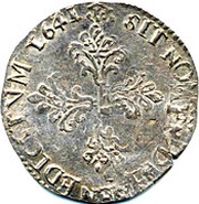 ½ Franc - Louis XIII, buste drapé et cuirassé, France, 1641 reverse image