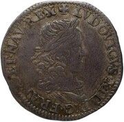 ½ Franc - Louis XIII, buste drapé et cuirassé, type vieilli obverse image