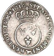 ⅒ Ecu - Louis XV, France, 1716-1717 reverse image