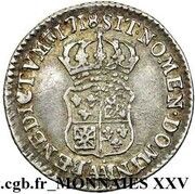 ⅒ Ecu of France-Navarre - Louis XV, France, 1718-1719 reverse image