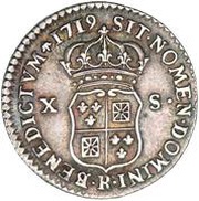 10 Sols of Franc-Navarre or 1⁄12 Ecu - Louis XV, France, 1718-1720 reverse image
