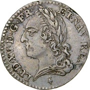 ⅒ ème d'écu à la Vieille Tête - Louis XV obverse image