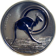 1 Dollar - Elizabeth II 6th Portrait - Silver Kangaroo, Australia, 2021 reverse image