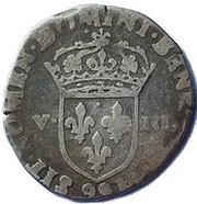 Huitième d'écu - Charles X Cardinal de Bourbon, France, 1590-1598 reverse image