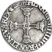 ⅛ Ecu - Henry IV Crowned arms cross obverse image