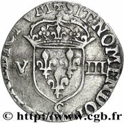 ⅛ Ecu - Henry IV Crowned arms cross, France, 1590-1610 reverse image