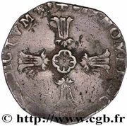 ⅛ Ecu - Henry IV 2nd type; king's title around shield, France, 1601-1606 reverse image