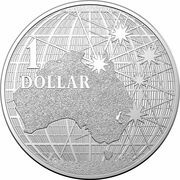 1 Dollar - Elizabeth II 6th Portrait - Beneath the Southern Skies - Silver Bullion Coin, Australia, 2021 reverse image