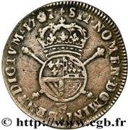 ⅛ Ecu of Flanders with insignia - Louis XIV round shield, France, 1701-1702 reverse image