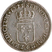 ⅙ Ecu - Louis XV, France, 1720-1723 reverse image