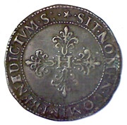 Franc "Buste avec Fraise", France, 1585 reverse image