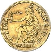 ½ Henri d'or - Henry II, France, 1554 reverse image