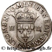 ¼ d'écu - Henri IV - 6e type, France, 1590-1591 reverse image