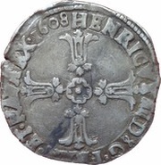 ¼ Ecu - Henri IV 2nd type obverse image