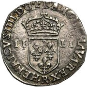 ¼ Ecu - Henry IV 4th type, France, 1602-1603 reverse image