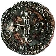 ¼ Ecu - Louis XIV Type 1, titles around the shield, legend begins on top, France, 1643-1648 reverse image