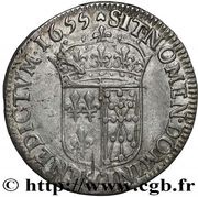¼ Ecu of Navarre with long wick - Louis XIV, France, 1655 reverse image