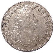 ¼ Ecu with palm branches - Louis XIV obverse image