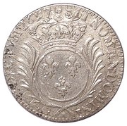 ¼ Ecu with palm branches - Louis XIV, France, 1693-1700 reverse image