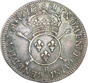 ¼ Ecu with insignia - Louis XIV, France, 1701-1703 reverse image