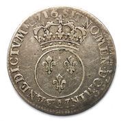 ¼ écu "vertugadin" - Louis XV, France, 1716-1718 reverse image