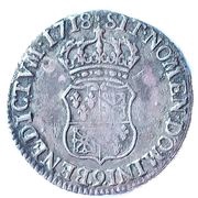 ¼ Ecu of France-Navarre - Louis XV, France, 1718 reverse image