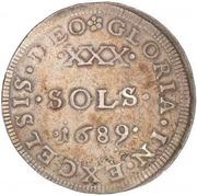 30 Sols of Strasbourg - Louis XIV, France, 1682-1689 reverse image