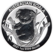 1 Dollar - Elizabeth II 6th Portrait - Koala - Bullion Coin, Australia, 2021 reverse image