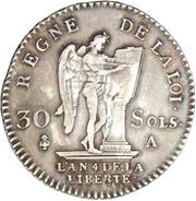 30 Sols - Louis XVI FRANÇOIS, France, 1791-1793 reverse image