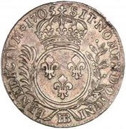 33 Sols of Strasbourg with insignia and palm branches, France, 1705-1708 reverse image