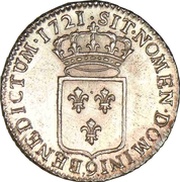 ⅓ Ecu - Louis XV, France, 1720-1723 reverse image