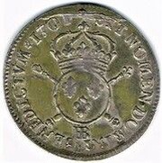 34 Sols 6 Deniers of Strasbourg with insignia, France, 1701-1702 reverse image