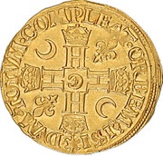 Henri d'or - Henry II, France, 1550-1551 reverse image