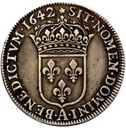 ½ Écu - Louis XIII 1st portrait, France, 1641-1642 reverse image