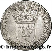 ½ Écu - Louis XIII 2nd portrait, France, 1642-1643 reverse image