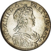½ Ecu with short wick - Louis XIV obverse image