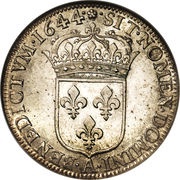 ½ Ecu with short wick - Louis XIV, France, 1643-1652 reverse image
