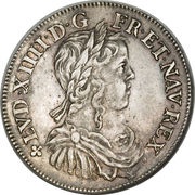 ½ Ecu with long wick - Louis XIV obverse image