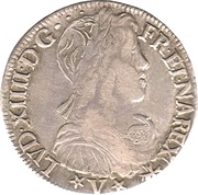 ½ Ecu of Navarre with long wick - Louis XIV obverse image