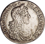 ½ Ecu with juvenile bust - Louis XIV 1st mark obverse image