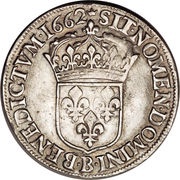 ½ Ecu with juvenile bust - Louis XIV 1st mark, France, 1659-1673 reverse image