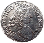 ½ Ecu with cravat - Louis XIV 1st type obverse image