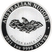 1 Dollar - Elizabeth II 6th Portrait - Golden Eagle - Silver Bullion Coin, Australia, 2021 reverse image