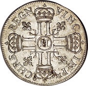 ½ Ecu with 8 Ls - Louis XIV 1st type, France, 1690-1693 reverse image