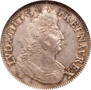 ½ Ecu with palm branches - Louis XIV obverse image