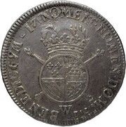 Ecu of Flanders with insignia - Louis XIV round shield, France, 1701-1703 reverse image