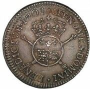 ½ Ecu of Bearn with insignia - Louis XIV, France, 1701-1703 reverse image