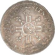 ½ Ecu of Bearn with 8 Ls - Louis XIV, France, 1704-1705 reverse image